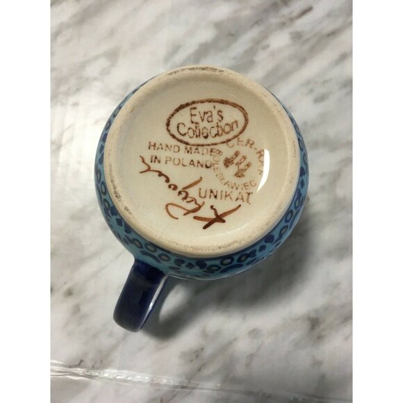 Boleslawiec Polish Pottery Coffee Mug Hand Made Eva's CollectionUNIKAT Sign10 oz - Picture 4 of 5